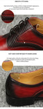 Pointed Dress Shoes for Men's printing classic style Brogue Footwear Lace-Up Red Leather Luxury Breathable Mart Lion   