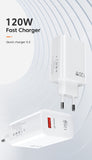 120W USB Charger Fast Charging For iPhone Samsung Xiaomi Mobile Phone Charger Quick Charge 5.0 QC4.0 Power Adapter USB Chargeur Mart Lion   