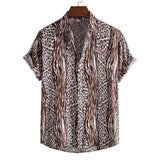 Summer Men's Beach Hawaiian Shirts Casual Vacation Street Short Sleeve Street Shirts Tops Mart Lion E898056A XXL China