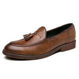 Slip On Men's Loafers Microfiber Dress Shoes Formal Footwear Mart Lion Brown 38 