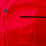50s Vintage Rockabilly Shirts Men's Short Sleeve Punk Rave Hip Hop Stitching Rock-n-roll Apparel Red White Yellow