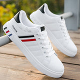 Men's Casual Shoes Lightweight Breathable White Shoes Flat Lace-Up Skateboarding Sneakers Travel Tenis Masculino Mart Lion   