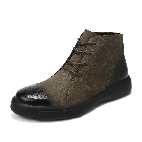 Men's Leather Boots Winter Shoes Leather Ankle Men's Boots Mart Lion khaki 38 