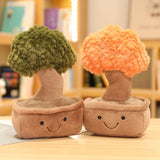 Lifelike Plush Fortune Tree Toy Stuffed Pine Bearded Trees Bamboo Potted Plant Decor Desk Window Decoration Gift for Home Kids Mart Lion orange and green see description 