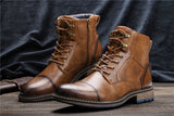 Retro Men's Boots Leather Mart Lion   