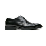 In Brown Brogue Shoes Men's Black Lace-up Square Toe Party Wedding Mart Lion   