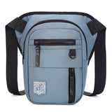 Waist Bags Men's Casual Canvas Travel Leisure Small Crossbody Bag Sport Design Men's Leg Bag Male Phone Purse Mart Lion Blue waist bag (20cm<Max Length<30cm) 