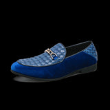 Leather Shoes Men's Loafers Black Blue Design Casual Moccasin Mart Lion   