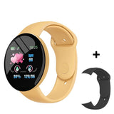 D18 Pro Smart Watch Men Women Bluetooth Fitness Tracker Bracelet Sport Heart Rate Blood Pressure Kids Smartwatch for IOS Android Mart Lion Yellow Add 1 Strap  