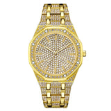 Full Steel Man Women‘s Wristwatch Ladies Dual Display Watch Relogio feminino Mart Lion Gold50  