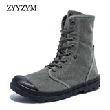 Men's Outdoor Shoes Boots Thick Soled High Top Canvas Flanging Sneakers Mart Lion   
