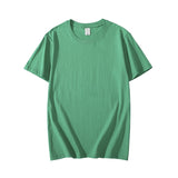 100% Cotton T Shirt Women Summer Casual Solid T-shirts Oversized Solid Tees Short Sleeve Female Basic Loose Soft Tops Mart Lion Grass Green S 