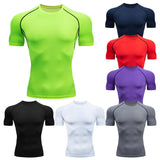  Compression Running Shirts Men's Dry Fit Fitness Gym Men Rashguard T-shirts Football Workout Bodybuilding Stretchy Clothing Mart Lion - Mart Lion