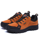 Unisex Leather Hiking Shoes Men's Winter Warm Fur Non Slip Sneakers Women Suede Outdoor Footwear Boy Summer Waterproof Mart Lion orange 36 