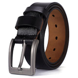 Genuine Leather Belt Luxury Belts for Men's Classice Vintage Pin Buckle Belt 130 140 150 160 170cm Mart Lion Black China 100cm