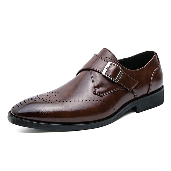 British Men's Dress Shoes Elegant Split Leather Formal Social Oxfords Mart Lion Brown 38 