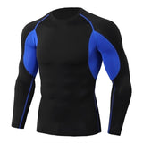 Men's Bodybuilding Sport T-shirt Quick Dry Running Shirt Long Sleeve Compression Top Gym Fitness Tight Rashgard Mart Lion TC-84 L 