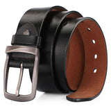 Belts for Men's Vintage Cowskin Genuine Leather Pin Buckle Waist Belt for Jeans Mart Lion   