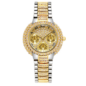 Top Women Watches Ladies  Quartz Full Rhinestone Wristwatches Relogio Feminino Mart Lion SilverGold  