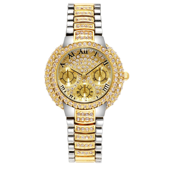 Top Women Watches Ladies  Quartz Full Rhinestone Wristwatches Relogio Feminino Mart Lion SilverGold  