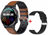 Smart Watch E88 Men's Temperature Monitor ECG PPG Sports Fitness Tracker Wireless Charger MAX4 Smartwatch For Android IOS Mart Lion Brown Leather  