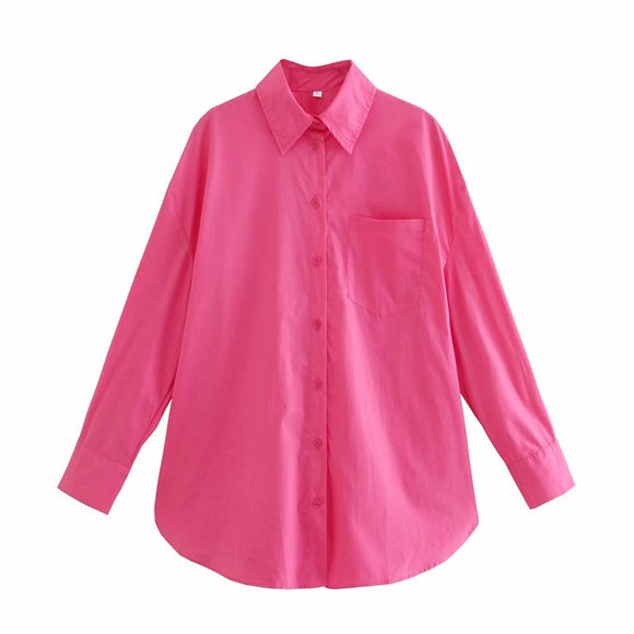  Green Women's Oversize Shirt 100% Cotton Blouse Autumn Casual Basic Top Long Sleeve Loose Beautiful Blouses Mart Lion - Mart Lion