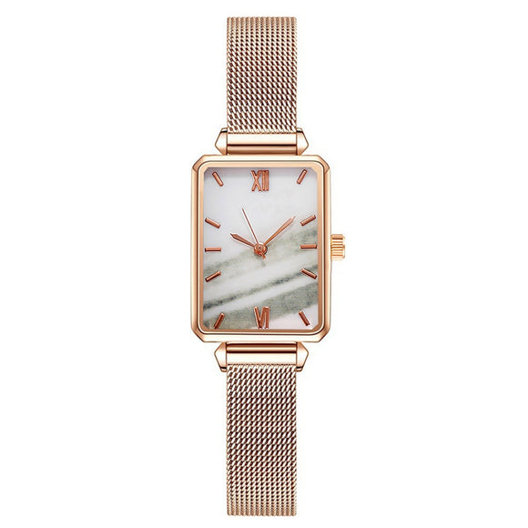 Women Wristwatches Full Stainless Steel Square Ladies Quartz Watch Bracelet Set Mart Lion C3 White China 