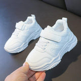  Kids White Sneakers Leisure Chunky Concise Boys Girls Sport Shoes Running All-match Children Trainers Mart Lion - Mart Lion