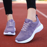 Sneakers Women Breathable Running Shoe Lace Up Lightweight Outdoor Tennis Sports Shoe Mart Lion Purple 35 
