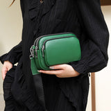 Women Bags Genuine Leather Simple Design Trend Crossbody Bags Female Cowhide Shoulder Bag Green Ladies Mart Lion   