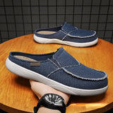 Men Slippers Half Slippers Summer Lightweight Breathable One Pedal Slippers Driving Outdoor Wear Large Size Canvas Shoes Men  MartLion