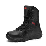 Men's Ankle Boots Lightweight Tactical Military Special Force Waterproof Leather Desert Work Shoes Combat Army Mart Lion 867 Black 39 