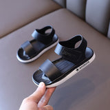 Summer Children's Non-slip Breathable Sandals Boys Casual Soft-soled Beach Shoes Simple Open-toed Baby Sandals Mart Lion black 22 