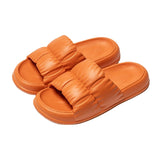 Women Home Shoes Thick Platform Slipper Summer Beach Flip Flops Soft Sole Flat Mute Non-slip Slides Beach Sandal Mart Lion Orange 36-37 