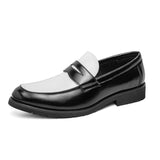 Men's Leather Shoes Formal Office Dress Flat Oxford Breathable Party Wedding Mart Lion white black 38 