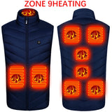 USB Electric Heated Vest Winter Smart Heating Jackets Men's Women Thermal Heat Clothing Hunting Coat P8101C Mart Lion ZONE 9HEATING 1 Asian size S China