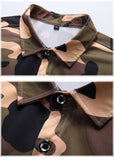 Camouflage Print Shirts Men's Clothing Short Sleeve Cotton Military Cargo Shirt Breathable Tactical Blouses