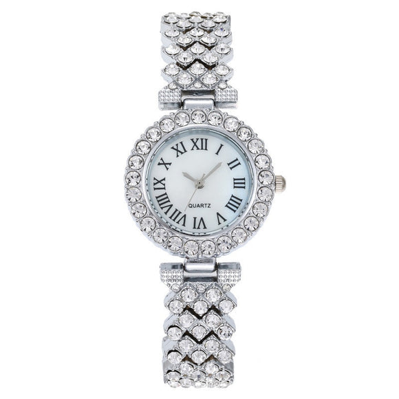 Women Wristwatches Full Stainless Steel Women Roman Numeral Quartz Watch Reloj Mujer Feminino Mart Lion C2Silver China 