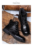 Men Boots Retro Middle Leather Mart Lion   