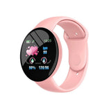 D18 Pro Smart Watch Men Women Bluetooth Fitness Tracker Bracelet Sport Heart Rate Blood Pressure Kids Smartwatch for IOS Android Mart Lion Pink  