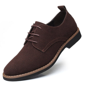 Men's Suede Leather Casual Shoes Summer Men's Oxford Shoes Men's Lace-Up Flats Shoes Zapatos De Hombre Mart Lion   