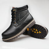 Genuine leather Winter Boots For Men Handmade Warm Snow Full Grain Leather Winter Shoes Mart Lion - Mart Lion