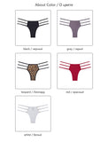 3pcs Low Rise Leopard Panties For Woman String Underwear Briefs Solid Panties Ladies Seamless Panty Mart Lion   
