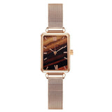 Women Wristwatches Full Stainless Steel Square Ladies Quartz Watch Bracelet Set Mart Lion   