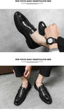 Brown Loafers Men Crocodile Pattern Breathable Slip-On Casual Shoes Zapatos De Hombre Mart Lion   