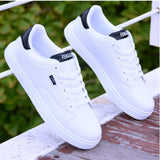 0 White Vulcanized Sneakers Boys Flat Shoes Men's Autumn sneakers Canvas Sneakers Mart Lion - Mart Lion