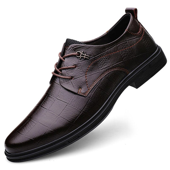  100% Genuine Leather shoes Men's Leisure Dress Elegant Sapato social masculino Lace Up Formal Oxfords Mart Lion - Mart Lion