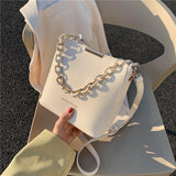 Senior Sense Of Popular Bags Female Tide Fashion Magnanimous Hundred Ins Single Shoulder Crossbody Bag Mart Lion White  