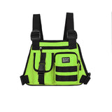 Functional Tactical Chest Bag Men's Bullet Hip Hop Vest Streetwear Bag Waist Pack Male Black Chest Rig Bag Mart Lion Green chest bag (30cm<Max Length<50cm) 