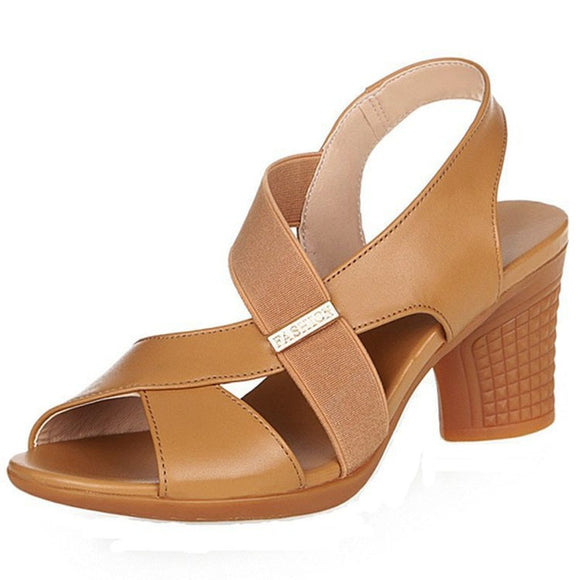  Sandals Women Luxury Brand Summer Style Chunky Heel Heels Shoes Off Black Mart Lion - Mart Lion